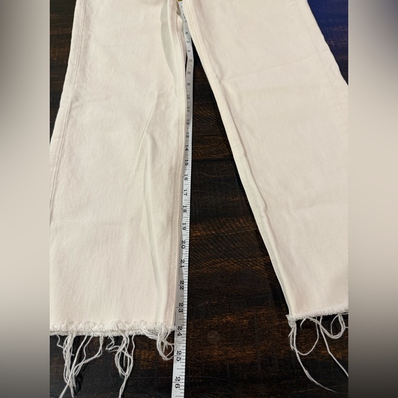 Frank & Eileen Monaghan Ivory High Rise Straight Crop Raw Hem Jeans 30 - Picture 7 of 15